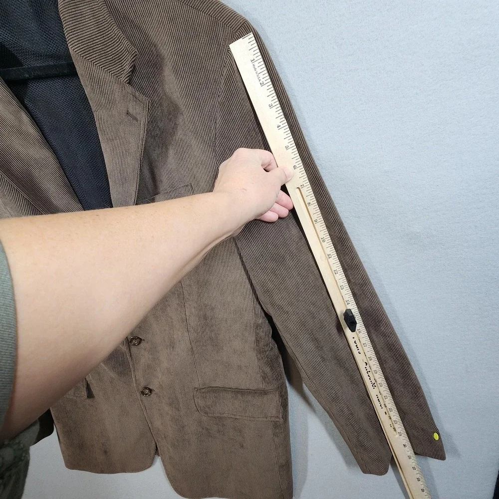 LaCrosse Blazer Mens 44L Brown Corduroy Sport Coat 3 Button Notch Lapel‎ Pockets